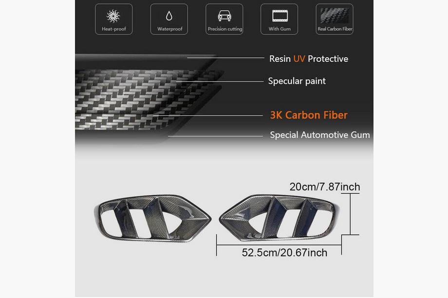 Mercedes C-class W205 2014-2021 Couvercles de Phares Antibrouillard en Carbone (pour SD Base 2015-2019) Photo 5
