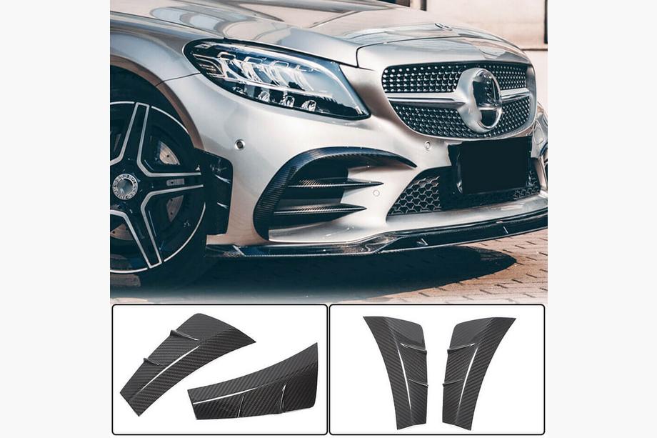 Mercedes C-class W205 2014-2021 Extensions de Pare-chocs Avant V2 (pour C43 AMG 2019-2021, Carbone) Photo 1