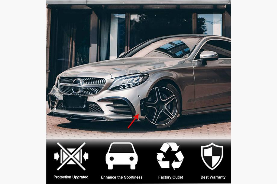 Mercedes C-class W205 2014-2021 Extensions de Pare-chocs Avant V2 (pour C43 AMG 2019-2021, Carbone) Photo 3
