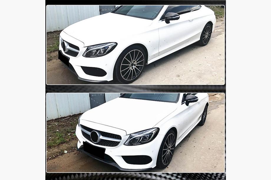 Mercedes C-class W205 2014-2021 Lame avant V4 pour C43 AMG 2015-2019 Carbone Photo 3