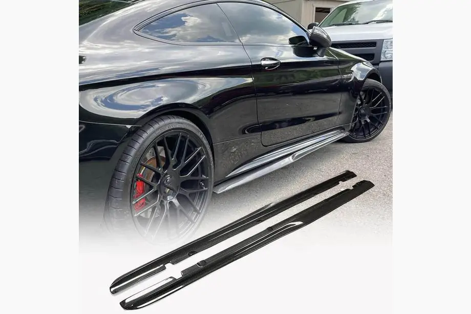 Mercedes C-class W205 2014-2021 Bas de Caisse V4 (pour C43/C63 AMG 2015-2019, Carbone) Photo 1