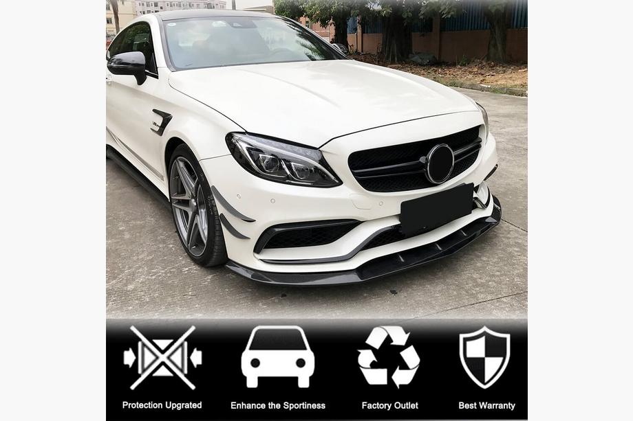 Mercedes C-class W205 2014-2021 Lame avant V1 pour pare-chocs SD C63 AMG 2015-2019 Carbone Photo 2