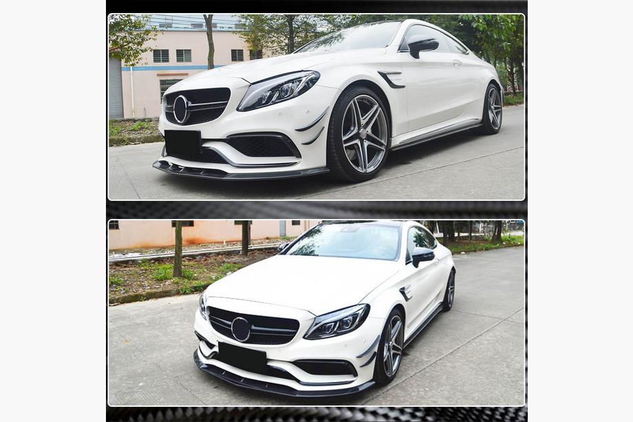 Mercedes C-class W205 2014-2021 Lame avant V1 pour pare-chocs SD C63 AMG 2015-2019 Carbone Photo 4