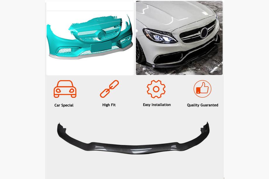 Mercedes C-class W205 2014-2021 Lame Avant V2 pour SD C63 AMG 2015-2019 Carbone Photo 2