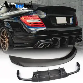 Spoiler avec diffuseur de pare-chocs arrière pour C63 AMG 2012-2014 Carbone photo 1