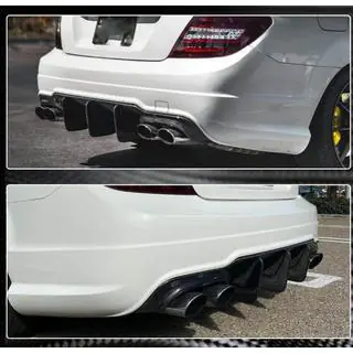 Spoiler avec diffuseur de pare-chocs arrière pour C63 AMG 2012-2014 Carbone photo 3
