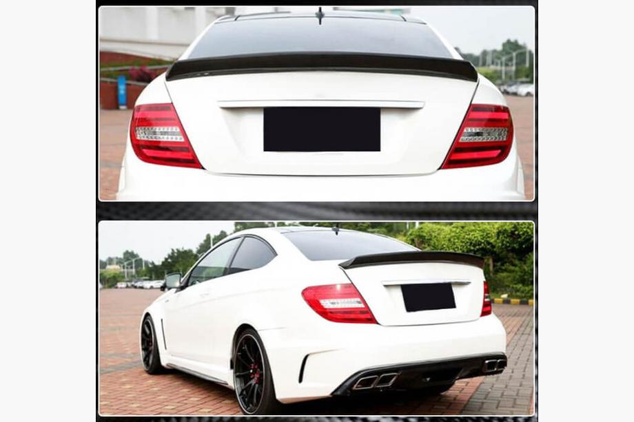 Mercedes C-class W204 2007-2015 Spoiler avec diffuseur de pare-chocs arrière pour C63 AMG 2012-2014 Carbone Photo 2