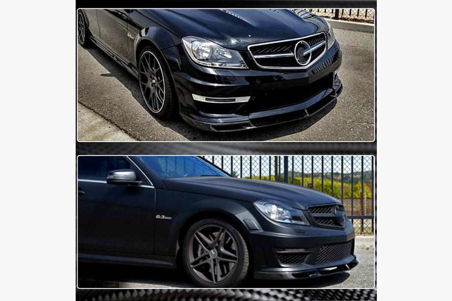 Mercedes C-class W204 2007-2015 Lame Avant Pare-chocs V1 pour AMG 2012-2014 Carbone Photo 3