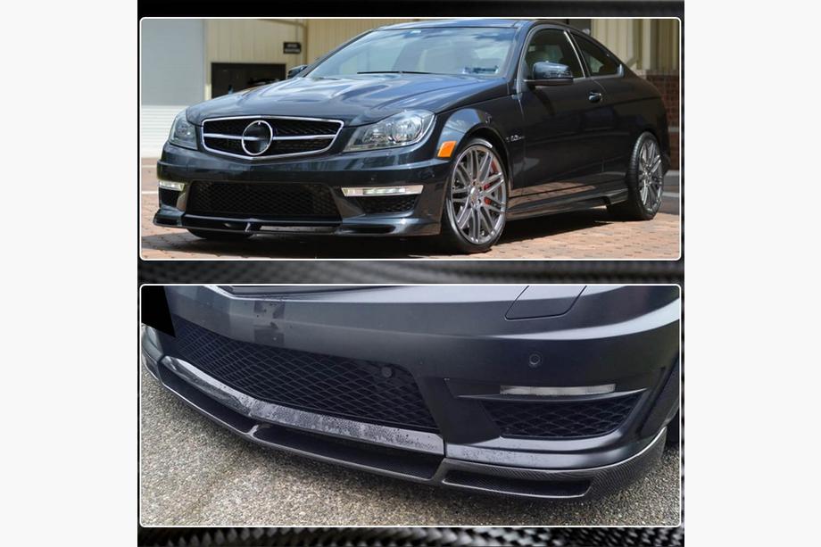 Mercedes C-class W204 2007-2015 Lame Avant Pare-chocs V1 pour AMG 2012-2014 Carbone Photo 4