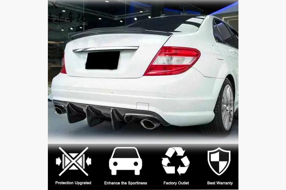 Mercedes C-class W204 2007-2015 Diffuseur de Pare-chocs Arrière V1 pour AMG SD 2008-2011, Carbone Photo 3
