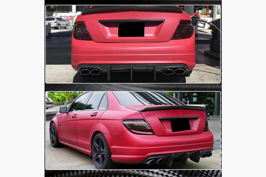 Mercedes C-class W204 2007-2015 Diffuseur de Pare-chocs Arrière V1 pour AMG SD 2008-2011, Carbone Photo 4
