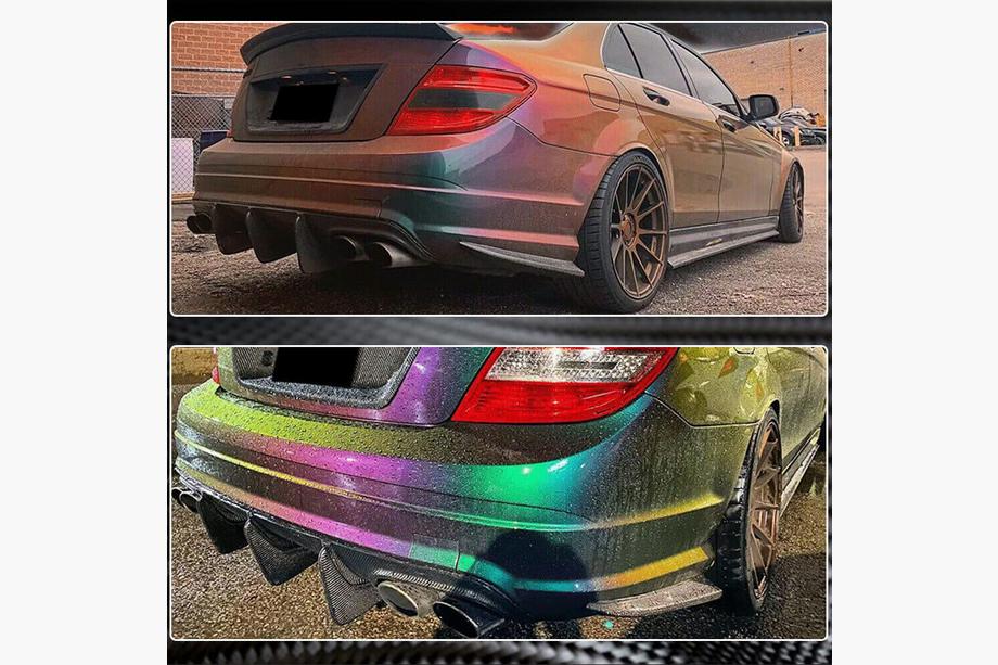 Mercedes C-class W204 2007-2015 Diffuseur de Pare-chocs Arrière V1 pour AMG SD 2008-2011, Carbone Photo 5