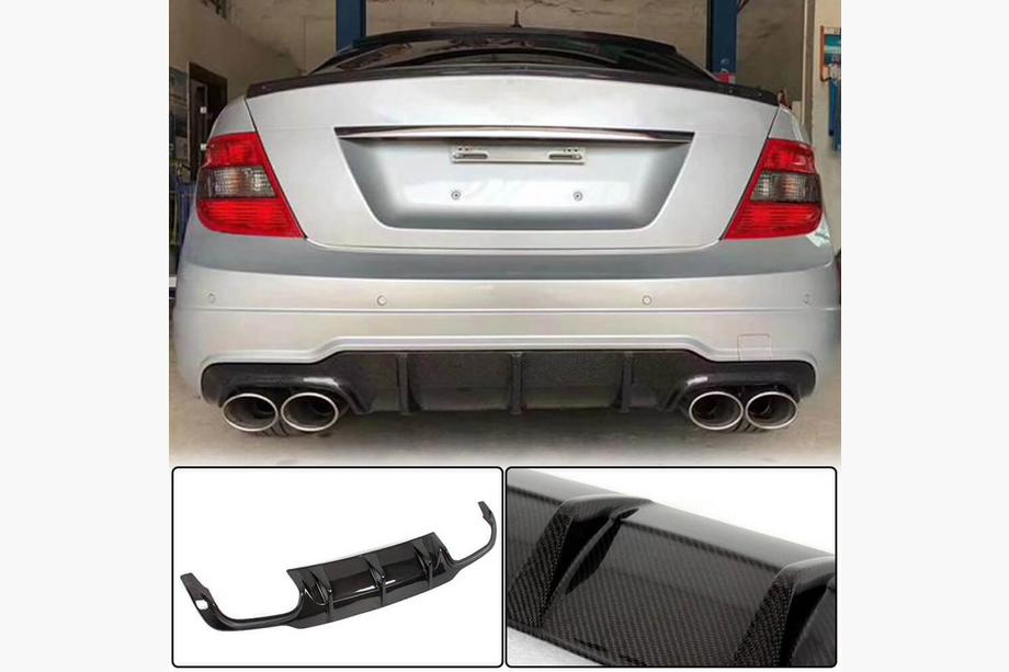 Mercedes C-class W204 2007-2015 Diffuseur de Pare-chocs Arrière V1 pour AMG SD/Coupe 2012-2014 Carbone Image