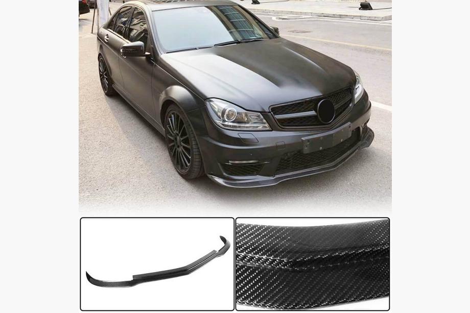 Mercedes C-class W204 2007-2015 Extension de pare-chocs avant Lip V2 (pour AMG 2012-2014, Carbone Sec) Image