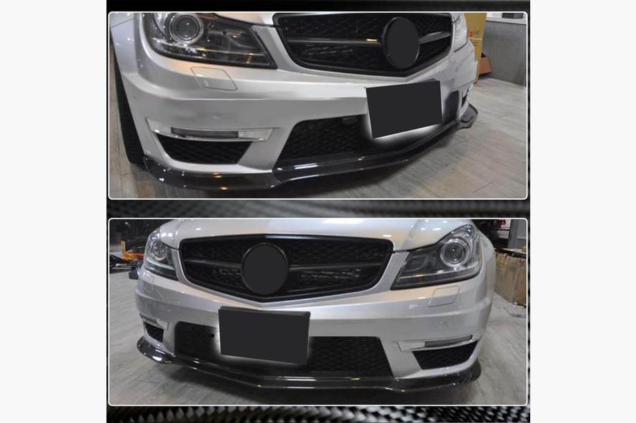 Mercedes C-class W204 2007-2015 Extension de pare-chocs avant Lip V2 (pour AMG 2012-2014, Carbone Sec) Photo 3