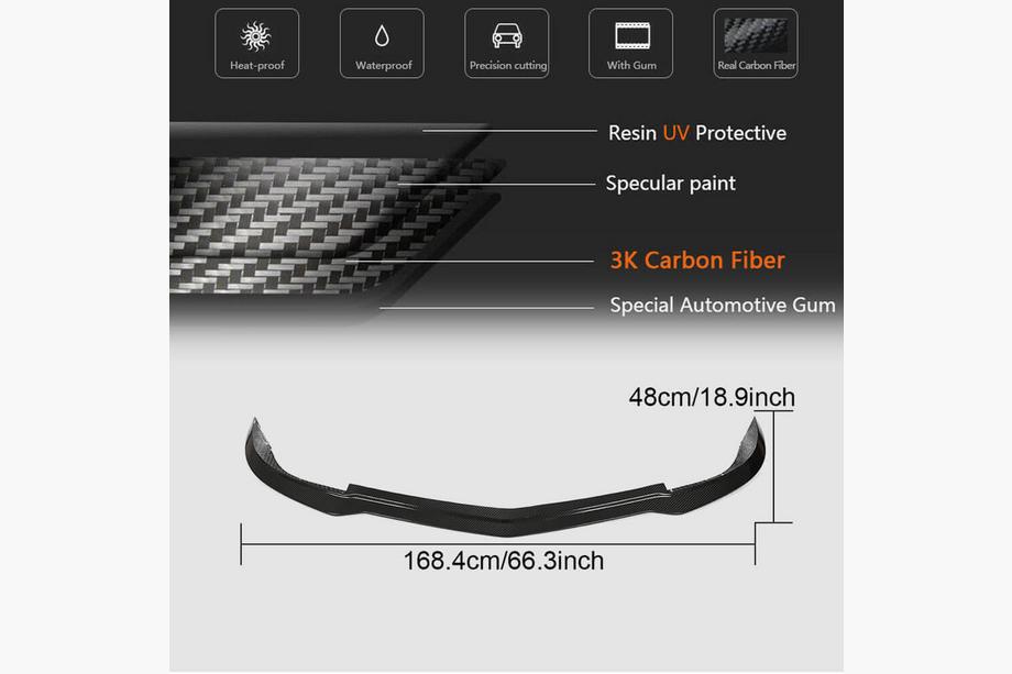 Mercedes C-class W204 2007-2015 Extension de pare-chocs avant Lip V2 (pour AMG 2012-2014, Carbone Sec) Photo 5