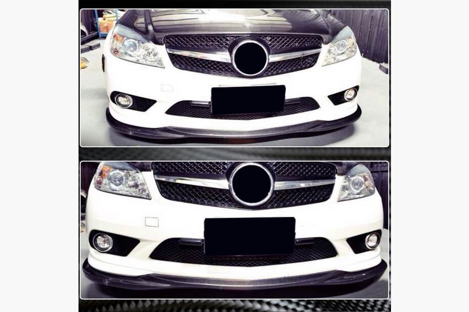Mercedes C-class W204 2007-2015 Lame avant pare-chocs (pour AMG-Line 2008-2011, Carbone) Photo 3