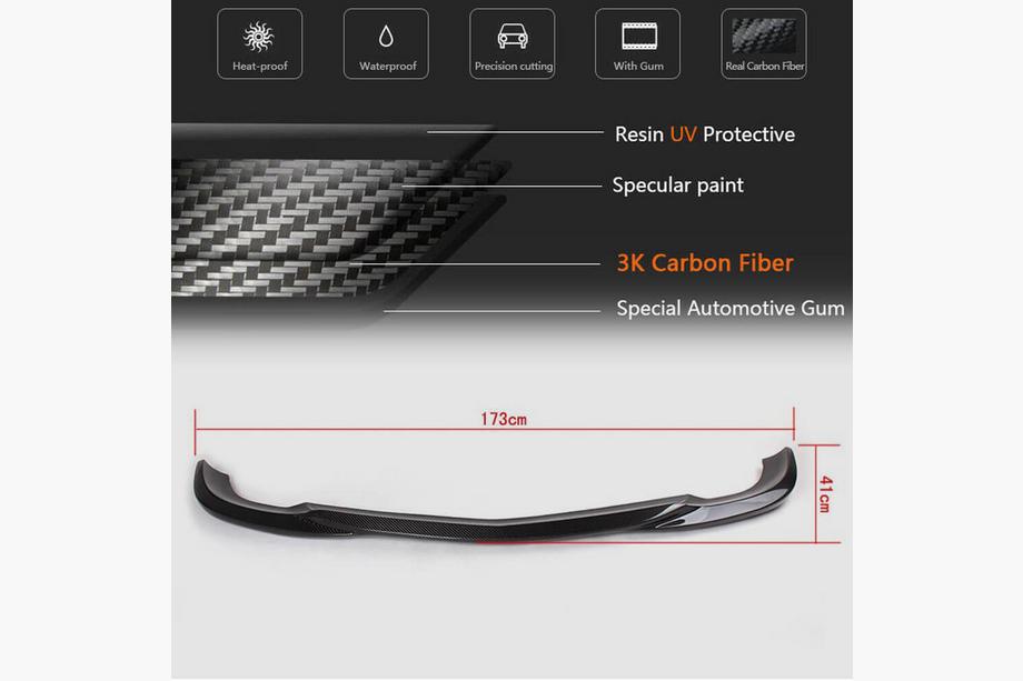 Mercedes C-class W204 2007-2015 Lame avant pare-chocs (pour AMG-Line 2008-2011, Carbone) Photo 5