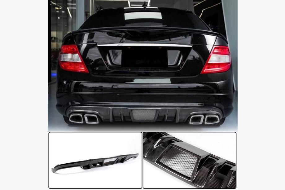 Mercedes C-class W204 2007-2015 Diffuseur de Pare-chocs Arrière V4 (pour AMG SD 2008-2011, Carbone) Image