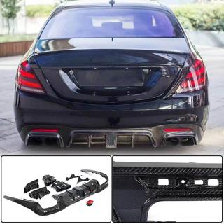 Diffuseur arrière avec sorties d'échappement (pour S63/S65 AMG 2018-2021, Carbone) photo 1