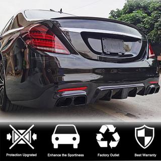 Diffuseur arrière avec sorties d'échappement (pour S63/S65 AMG 2018-2021, Carbone) photo 2