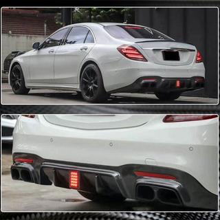 Diffuseur arrière avec sorties d'échappement (pour S63/S65 AMG 2018-2021, Carbone) photo 4