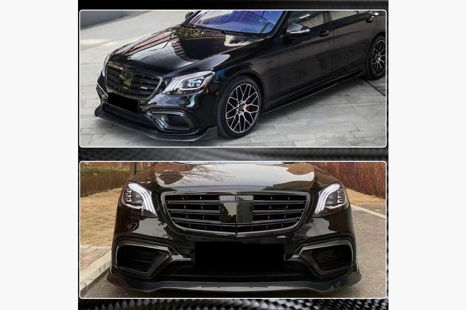 Mercedes S-class W222 2013-2022 Lame avant de pare-chocs (pour S63/S65 AMG 2018-2022, Carbone) Photo 5