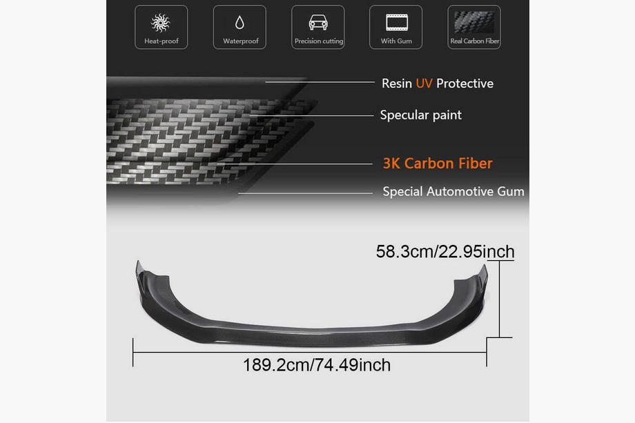 Mercedes S-class W222 2013-2022 Lame avant de pare-chocs (pour S63/S65 AMG 2018-2022, Carbone) Photo 6