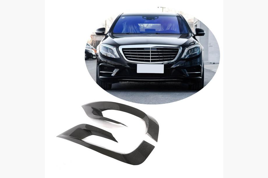 Mercedes S-class W222 2013-2022 Couvre Pare-chocs Avant Carbone (pour AMG-Line 2014-2017) Image