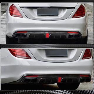 Diffuseur arrière avec sorties d'échappement (pour S63 AMG 2014-2017, Carbone) photo 4