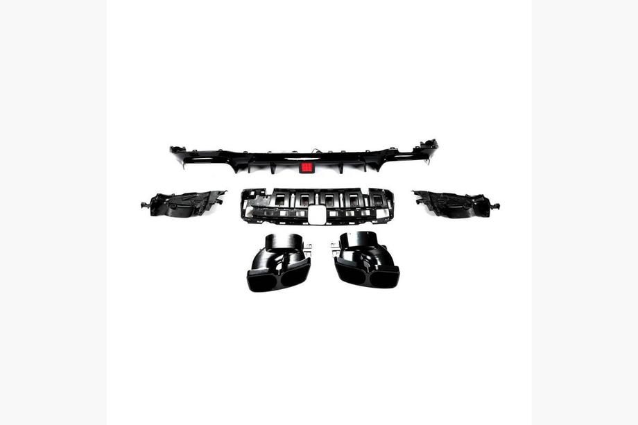 Mercedes E-class W213 2016-2023 Diffuseur arrière de pare-chocs avec sorties V1 (pour AMG/AMG-Line 2016-2019, Carbone) Photo 3