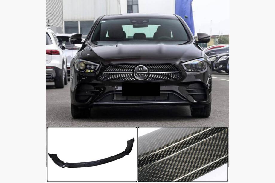 Mercedes E-class W213 2016-2023 Lame avant de pare-chocs (pour AMG-Line 2020-2023, Carbone) Photo 5
