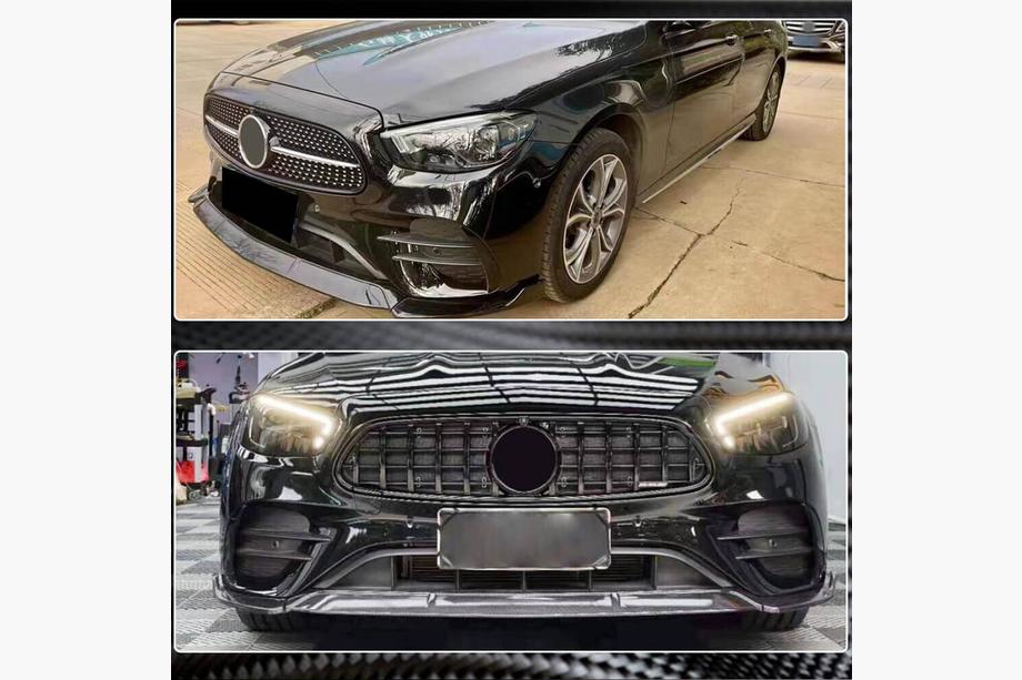 Mercedes E-class W213 2016-2023 Lame avant de pare-chocs (pour AMG-Line 2020-2023, Carbone) Photo 13