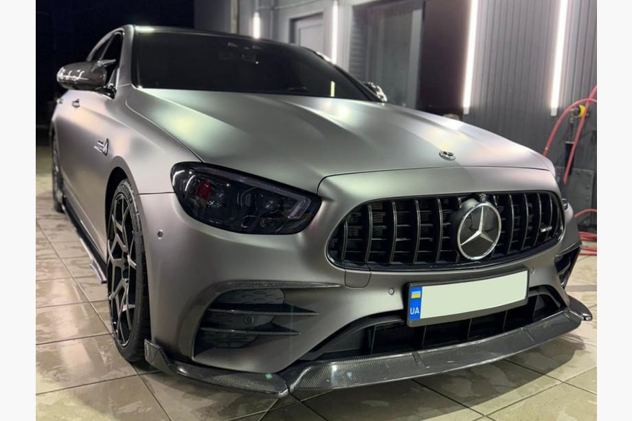 Mercedes E-class W213 2016-2023 Lame avant de pare-chocs (pour AMG-Line 2020-2023, Carbone) Photo 4
