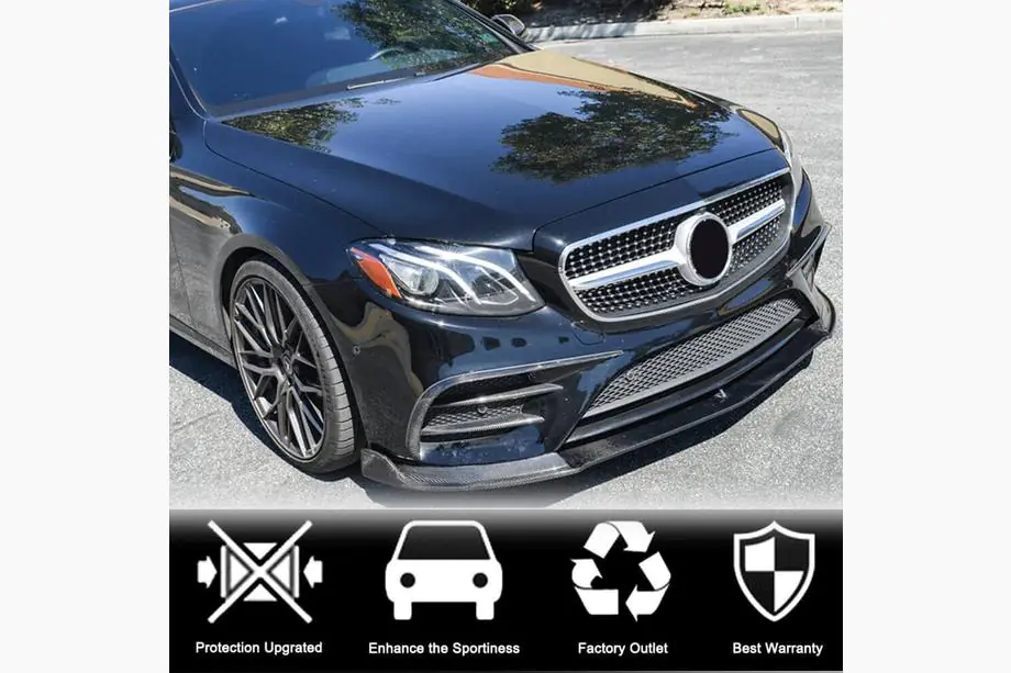 Mercedes E-class W213 2016-2023 Lame Avant V1 pour AMG-Line / E43 AMG 2016-2019, Carbone Photo 2