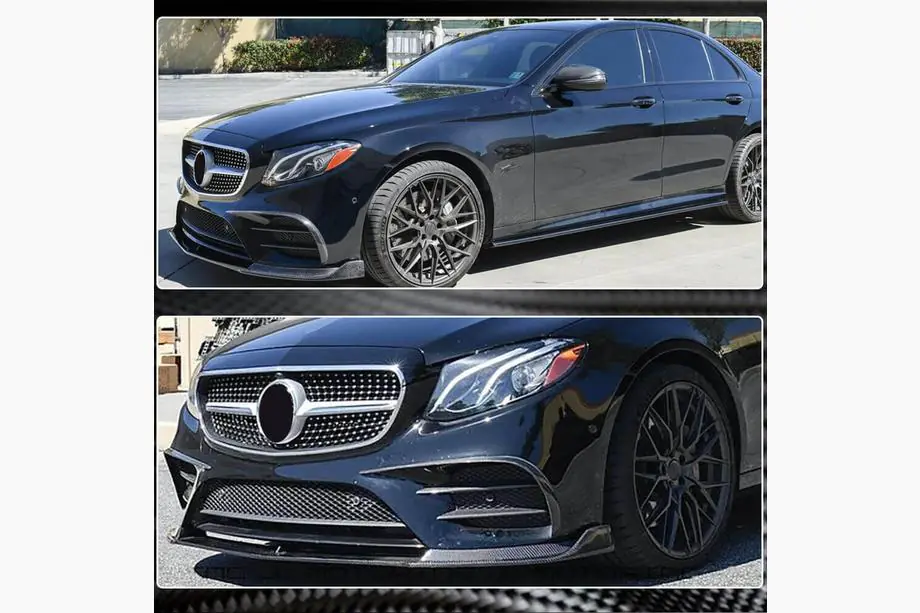 Mercedes E-class W213 2016-2023 Lame Avant V1 pour AMG-Line / E43 AMG 2016-2019, Carbone Photo 3