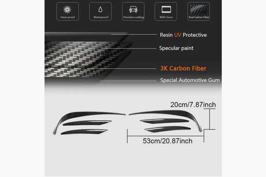 Mercedes E-class W213 2016-2023 Extensions de Pare-chocs Avant V1 (pour E43 AMG 2016-2019, Carbone) Photo 6