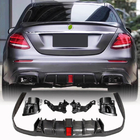 Mercedes E-class W213 2016-2023 Diffuseur arrière avec sorties V2 (pour AMG/AMG-Line 2016-2019, Carbone) photo 1