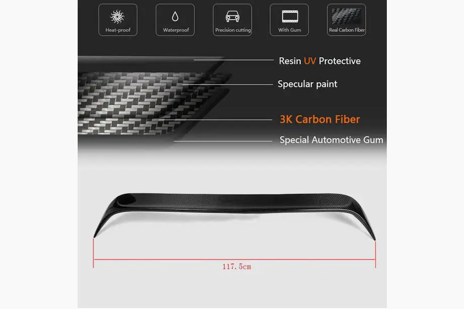 Mercedes CLA C117 2013-2019 Spoiler V1 (SD, Carbone) Image