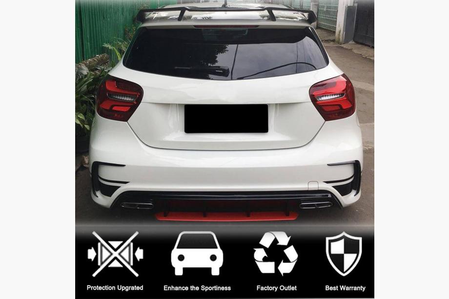 Mercedes A-class W176 2012-2018 Cache de pare-chocs arrière (pour AMG-Line HB, Carbone) Photo 2