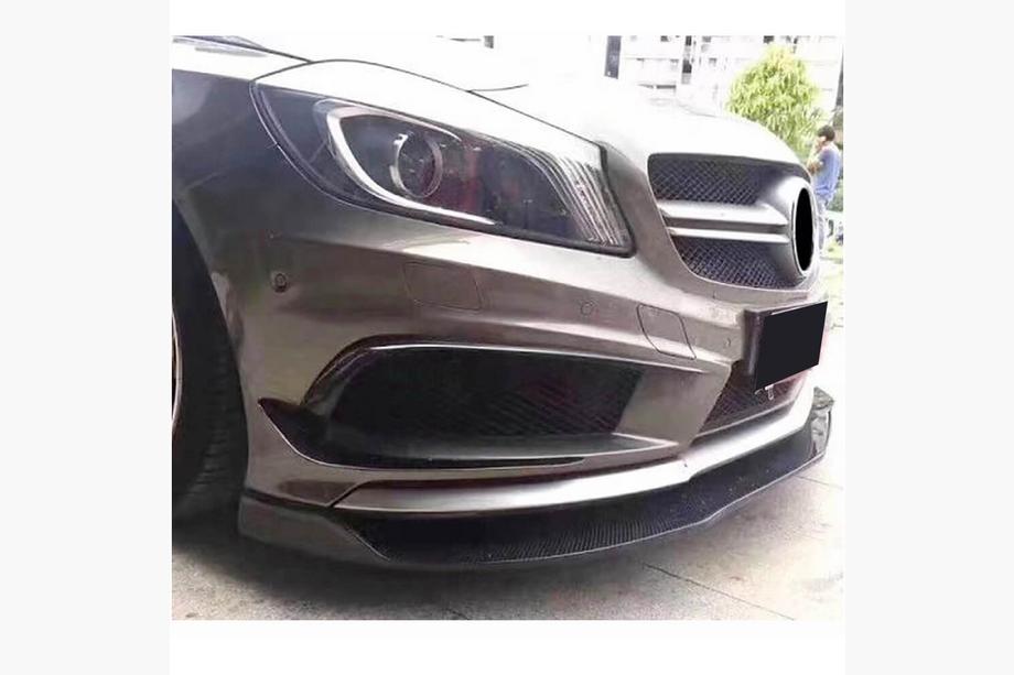 Mercedes A-class W176 2012-2018 Lame Avant V1 pour AMG-Line / A45 AMG HB 2013-2015, Carbone Photo 3