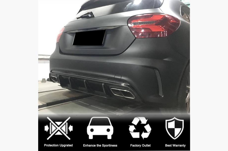 Mercedes A-class W176 2012-2018 Diffuseur de Pare-chocs Arrière V1 pour AMG-Line / A45 AMG HB Photo 2