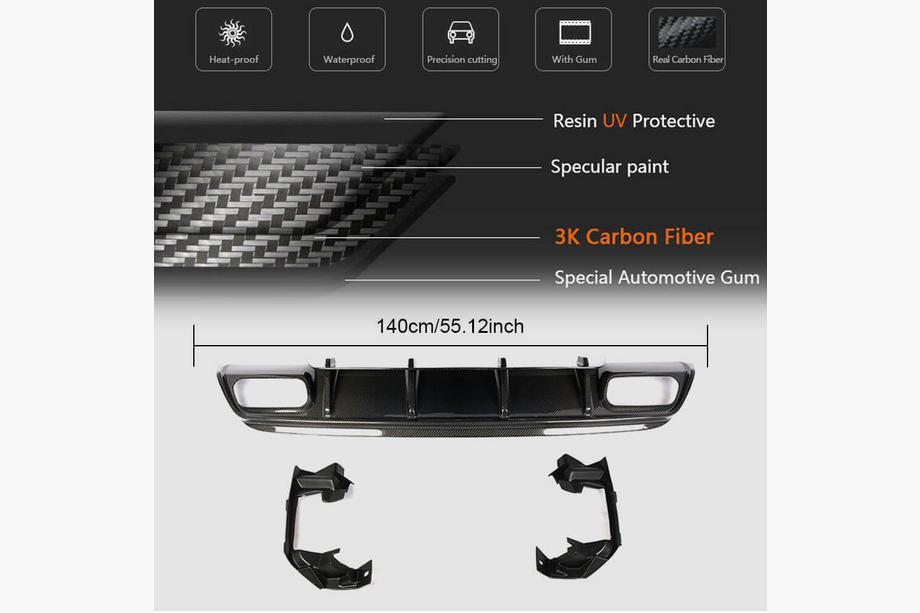 Mercedes A-class W176 2012-2018 Diffuseur de Pare-chocs Arrière V1 pour AMG-Line / A45 AMG HB Photo 5