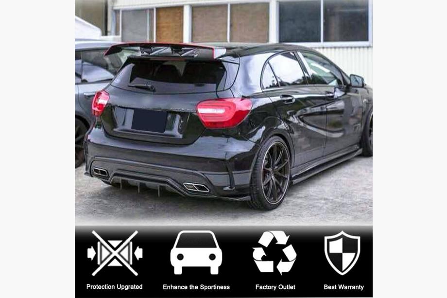 Mercedes A-class W176 2012-2018 Diffuseur de Pare-Chocs Arrière V2 (pour AMG-Line / A45 AMG HB) Photo 2