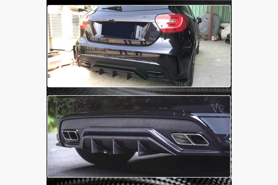 Mercedes A-class W176 2012-2018 Diffuseur de Pare-Chocs Arrière V2 (pour AMG-Line / A45 AMG HB) Photo 3