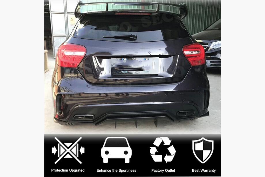 Mercedes A-class W176 2012-2018 Couvre Flap de pare-chocs arrière (pour AMG-Line / A45 AMG HB, Carbone) Photo 2