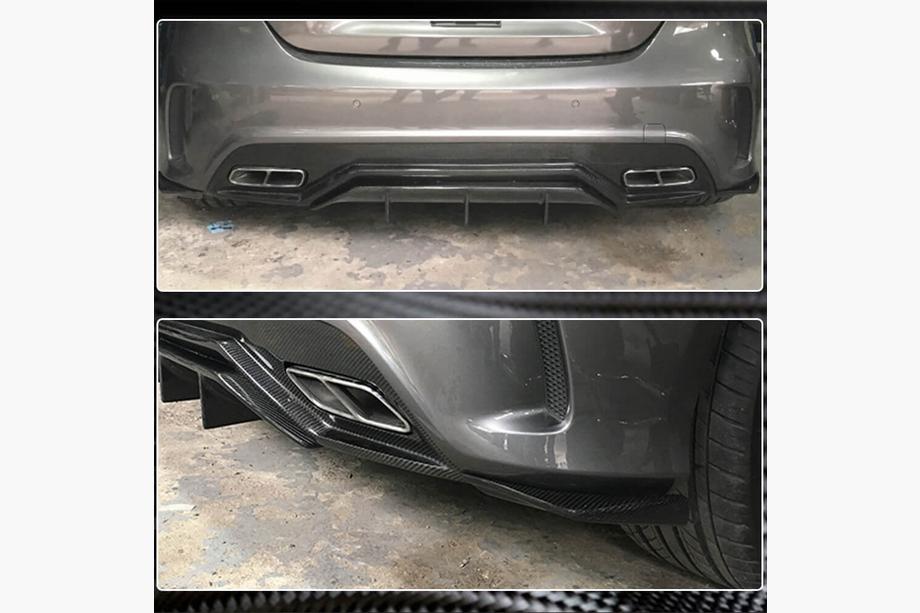 Mercedes A-class W176 2012-2018 Couvre Flap de pare-chocs arrière (pour AMG-Line / A45 AMG HB, Carbone) Photo 4