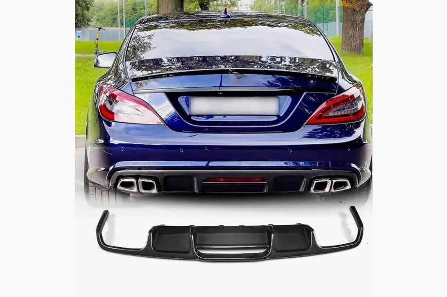Mercedes CLS C218 2011-2018 Diffuseur de Pare-chocs Arrière (pour Base/CLS63 AMG 2015-2018, Carbone) Photo 1