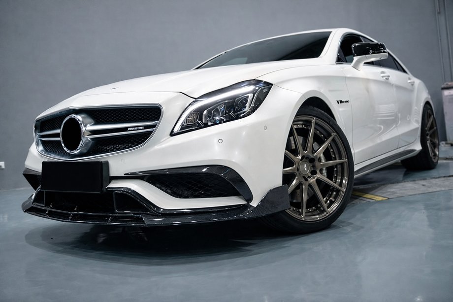 Mercedes CLS C218 2011-2018 Lame avant Lip V2 pour pare-chocs (pour CLS63 AMG SD 2015-2018, Carbone) Image