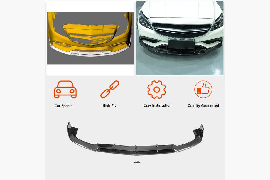 Mercedes CLS C218 2011-2018 Lame avant pare-chocs Lip V3 (pour CLS63 AMG SD 2015-2018, Plastique) Photo 3